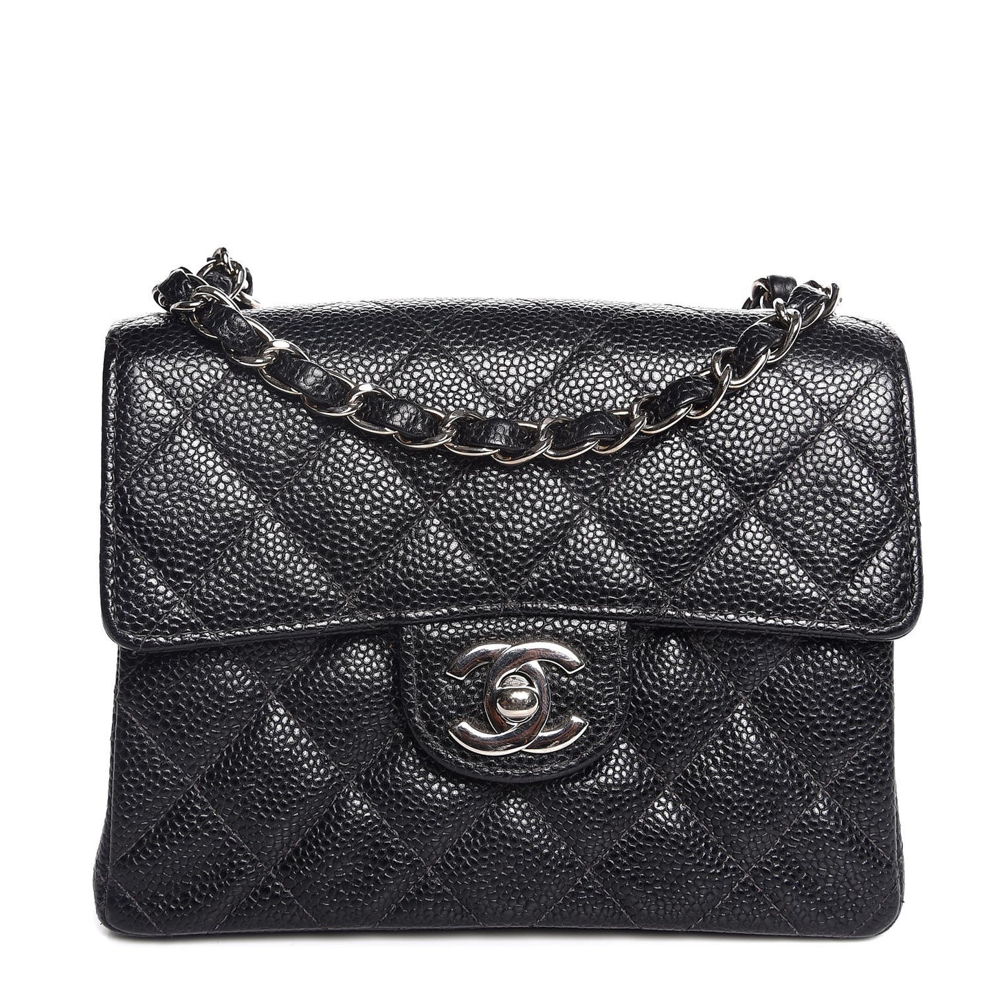 Caviar Quilted Mini Square Flap Black