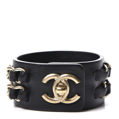 Chanel Lambskin CC Chain Turnlock Bracelet M Black 1 of 4