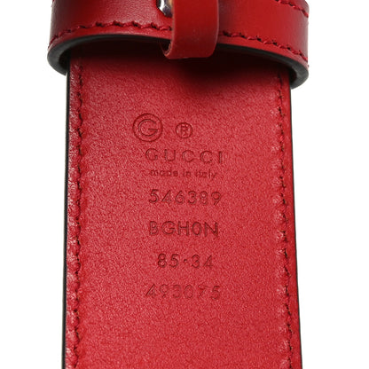 Gucci Selleria Calfskin Mens Interlocking G 37mm Belt 85 34 Rosso 4 of 4