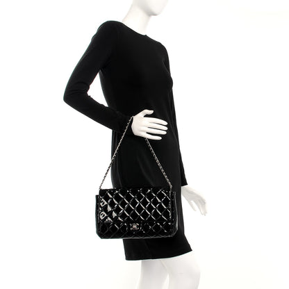 Chanel Patent Quilted Clutch with Chain Flap Black 2 of 7