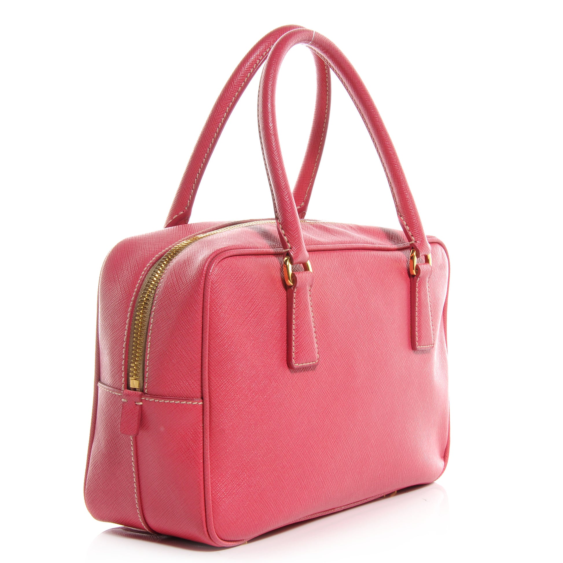 Prada Saffiano Lux Petite Bowler Peonia 3 of 11