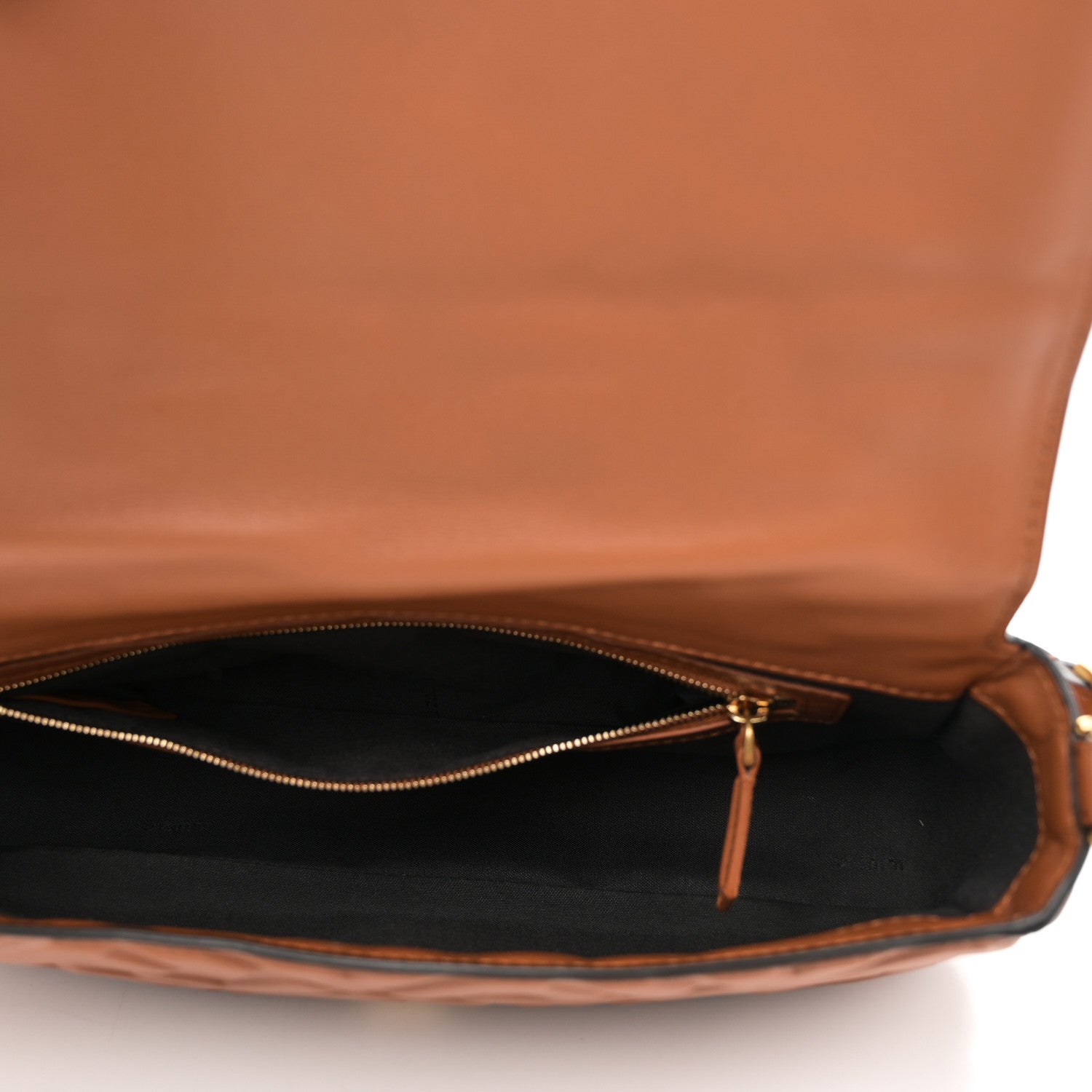 Fendi Nappa FF 1974 Embossed Baguette Brandy 5 of 9