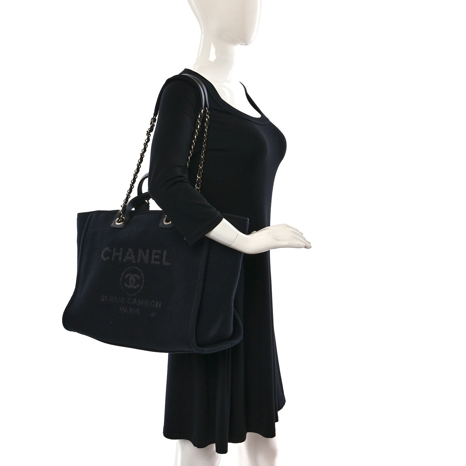 Chanel Mixed Fibers Medium Deauville Tote Black 2 of 13