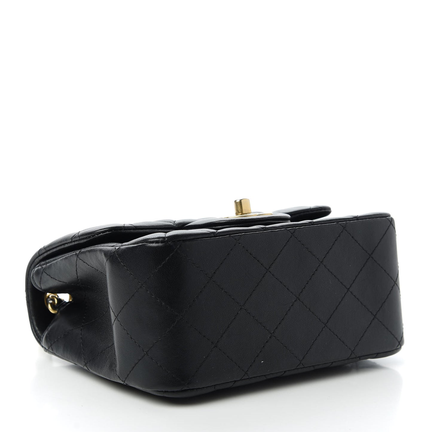 Lambskin Quilted Mini Square Flap Black