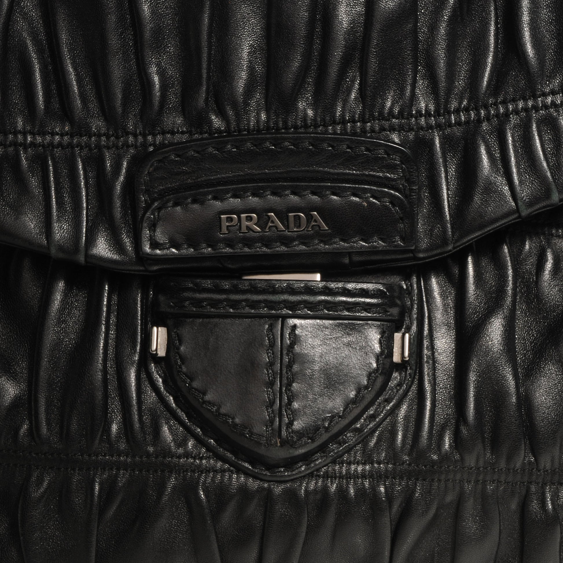 Prada Nappa Gaufre Flap Bag Black 11 of 11