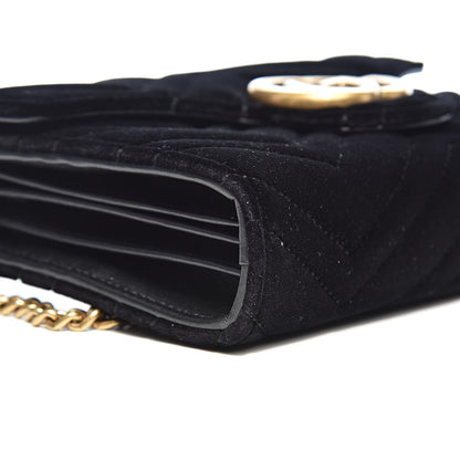 Gucci Velvet Matelasse GG Marmont Chain Wallet Black 8 of 11