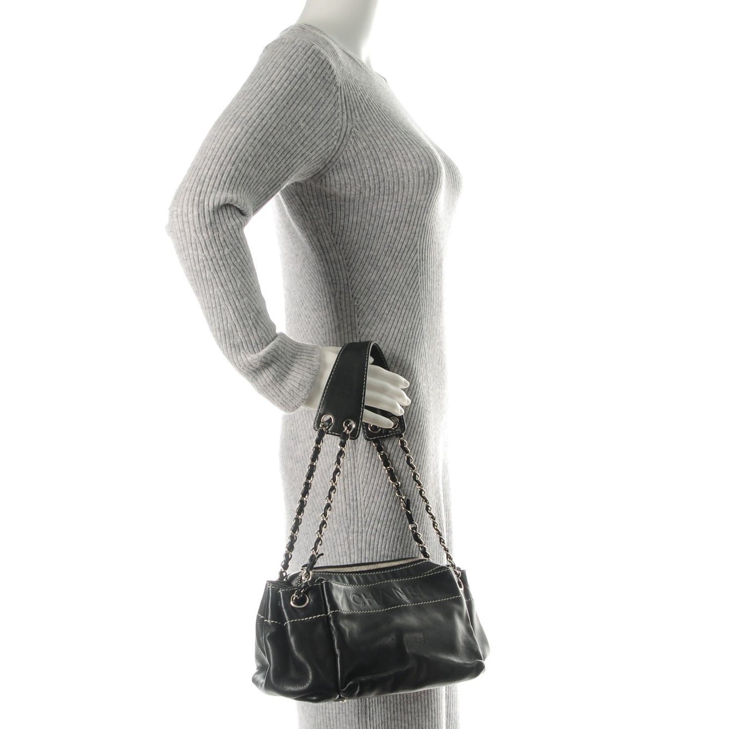 Lambskin Lax Accordion Hobo Black