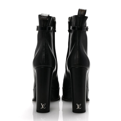 Louis Vuitton Calfskin Monogram Platform Ankle Boots 39 Black 6 of 11