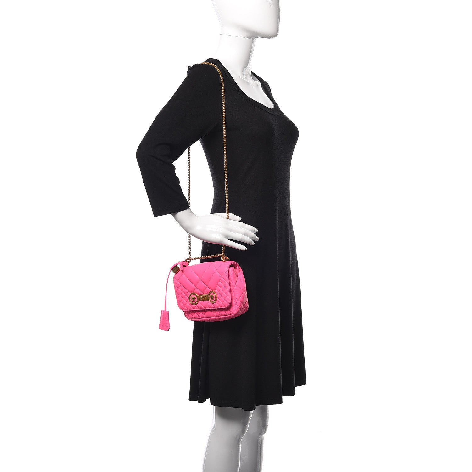 Versace Napa Quilted Printed Icon Small Crossbody Bag Pink 2 of 6