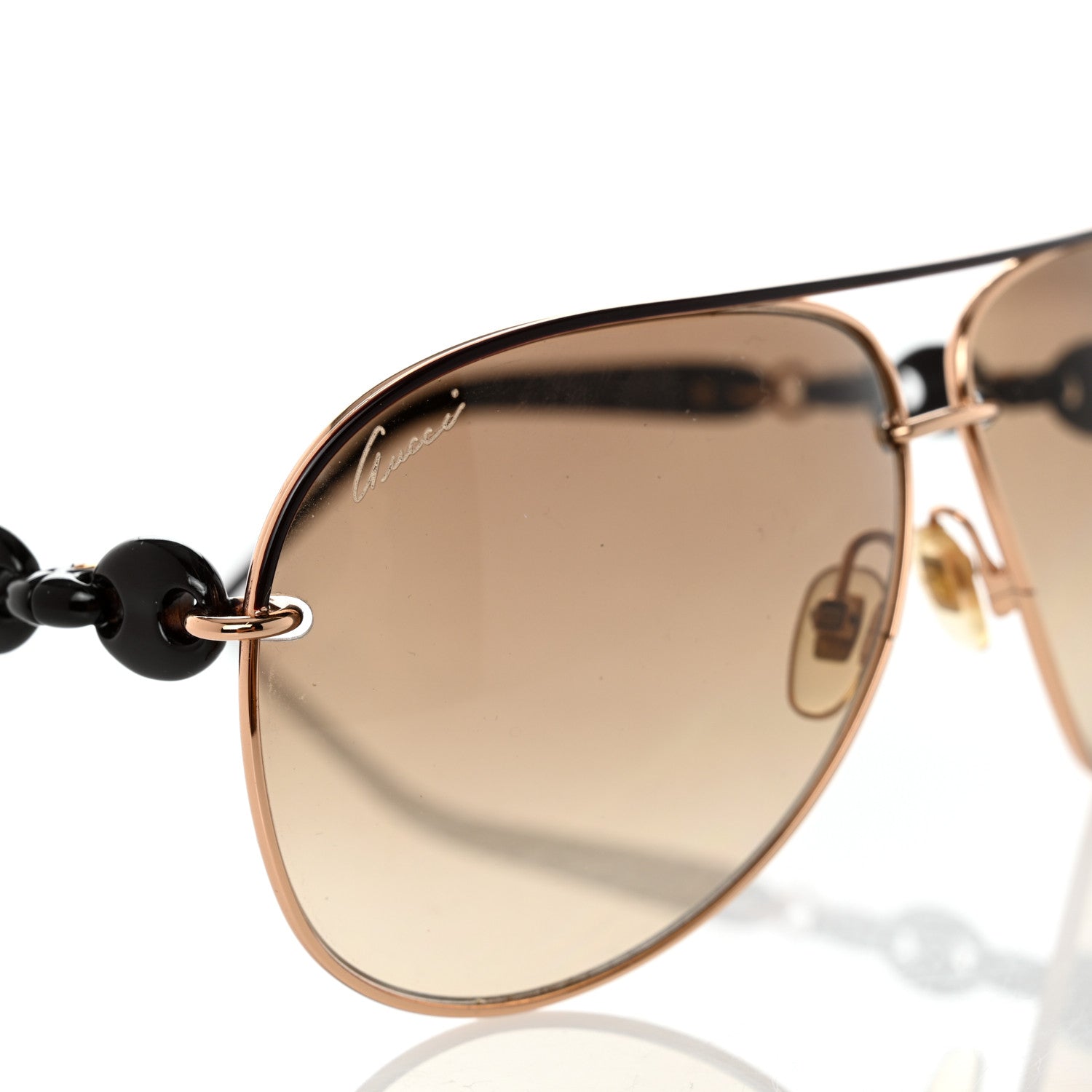 Gucci Marina Chain Aviator Sunglasses GG 4225/S Gold Brown 7 of 8