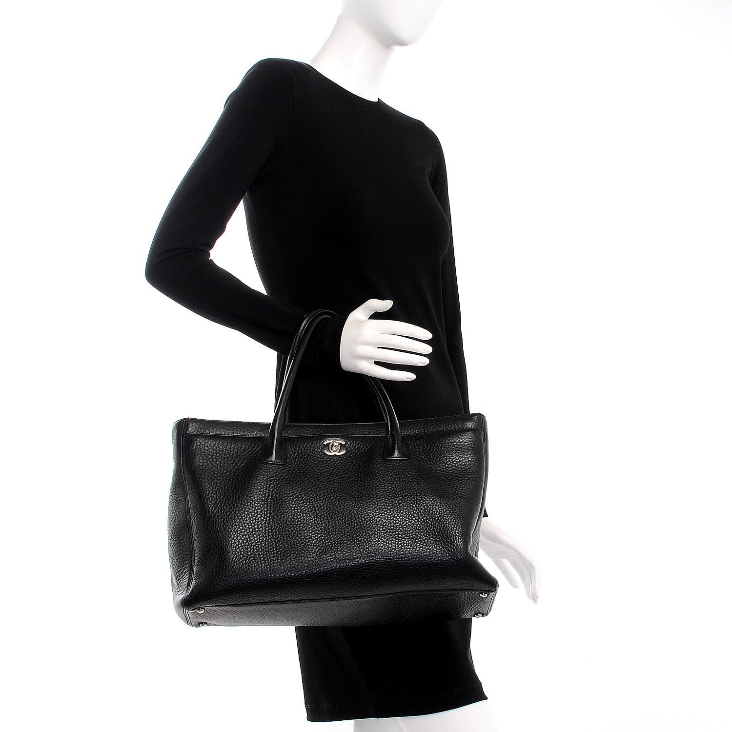 Chanel Deerskin Cerf Executive Shopper Tote Black 2 of 8