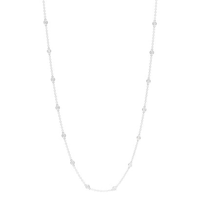 Parker & West by FASHIONPHILE 18K White Gold Diamond 1.05ctw Bezel Station Necklace 1 of 4