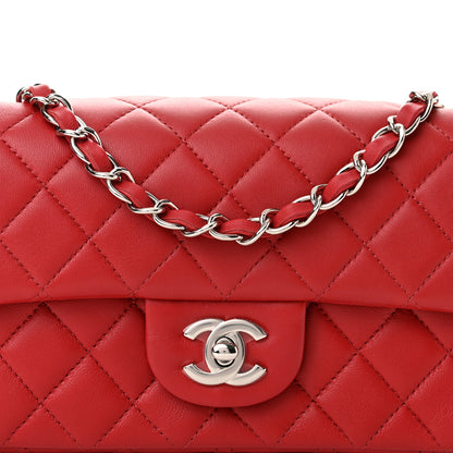 Chanel Lambskin Quilted Mini Rectangular Flap Red 7 of 10