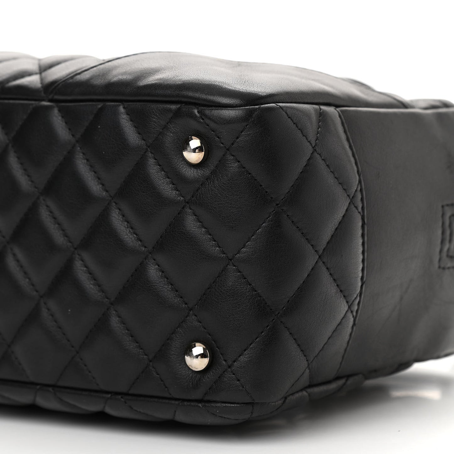 Calfskin Quilted Large Cambon Bowler Black