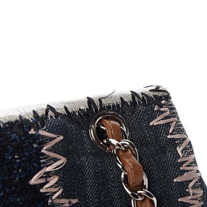 Chanel Denim Tweed Patchwork Jumbo Single Flap Multicolor 12 of 21