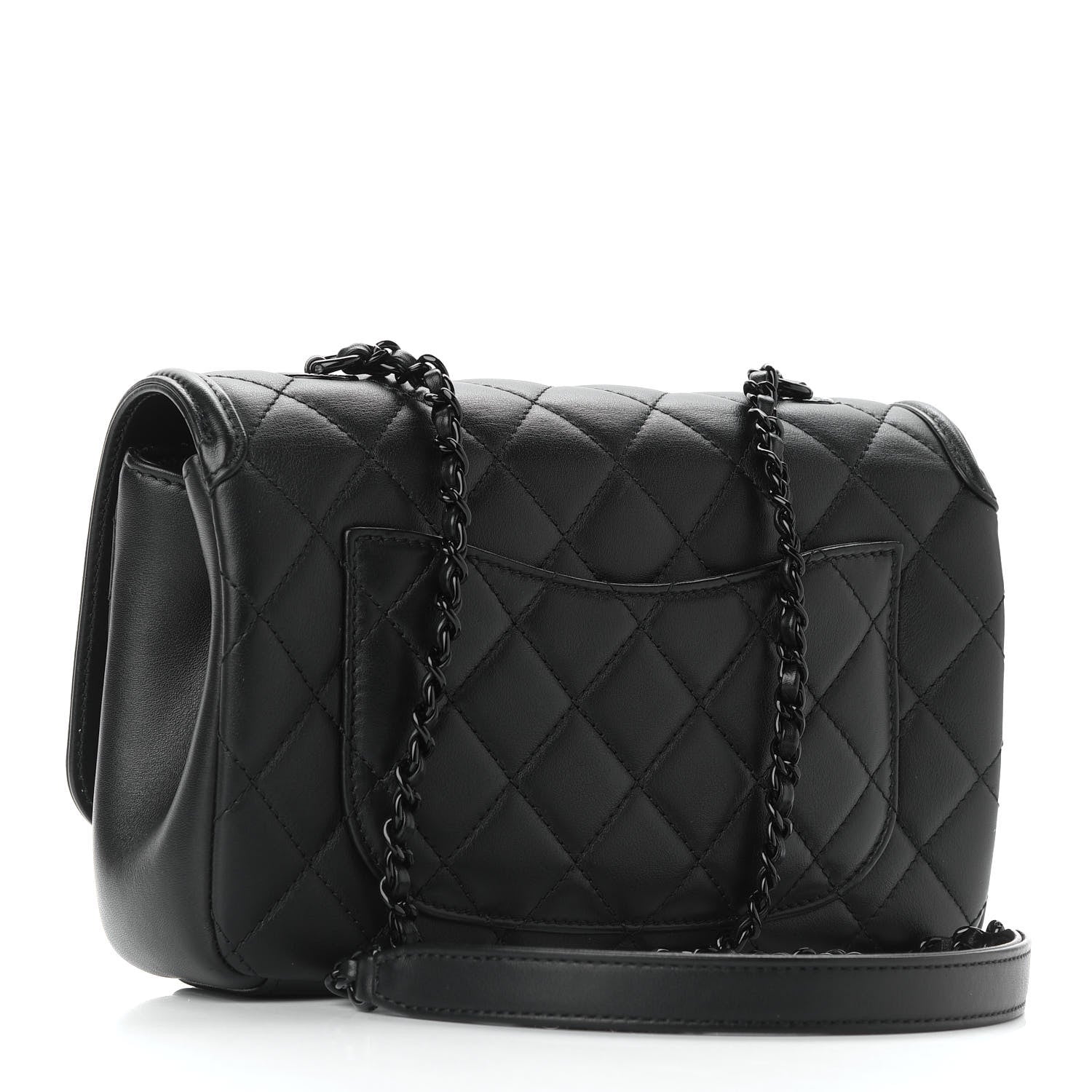 Chanel Lambskin Quilted Small CC Filigree Flap Black 3 of 9