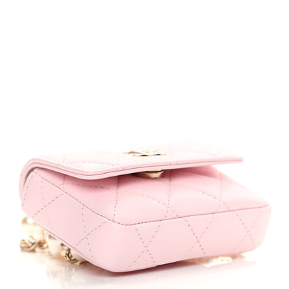 Chanel Lambskin Quilted Pearl Chain Belt Bag Light Pink 4 of 13