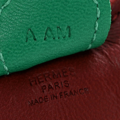 Hermes Milo Lambskin Grigri Rodeo Horse Bag Charm PM Rouge H Rose Indien Menthe 3 of 5
