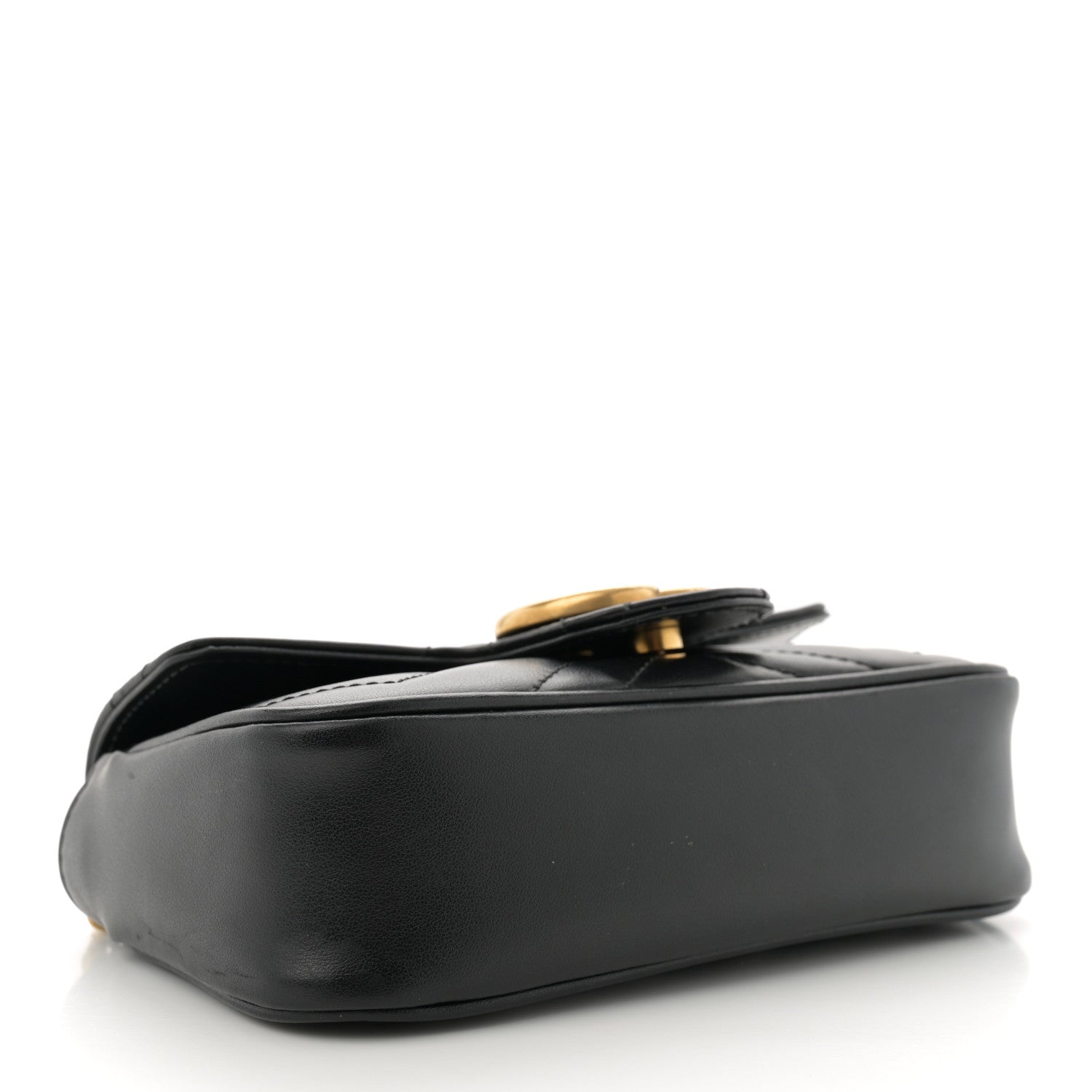 Gucci Calfskin Matelasse Super Mini GG Marmont Shoulder Bag Black 4 of 12