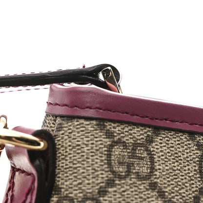 Gucci GG Supreme Monogram Small Zippered Tote Beige New Rosette 11 of 13