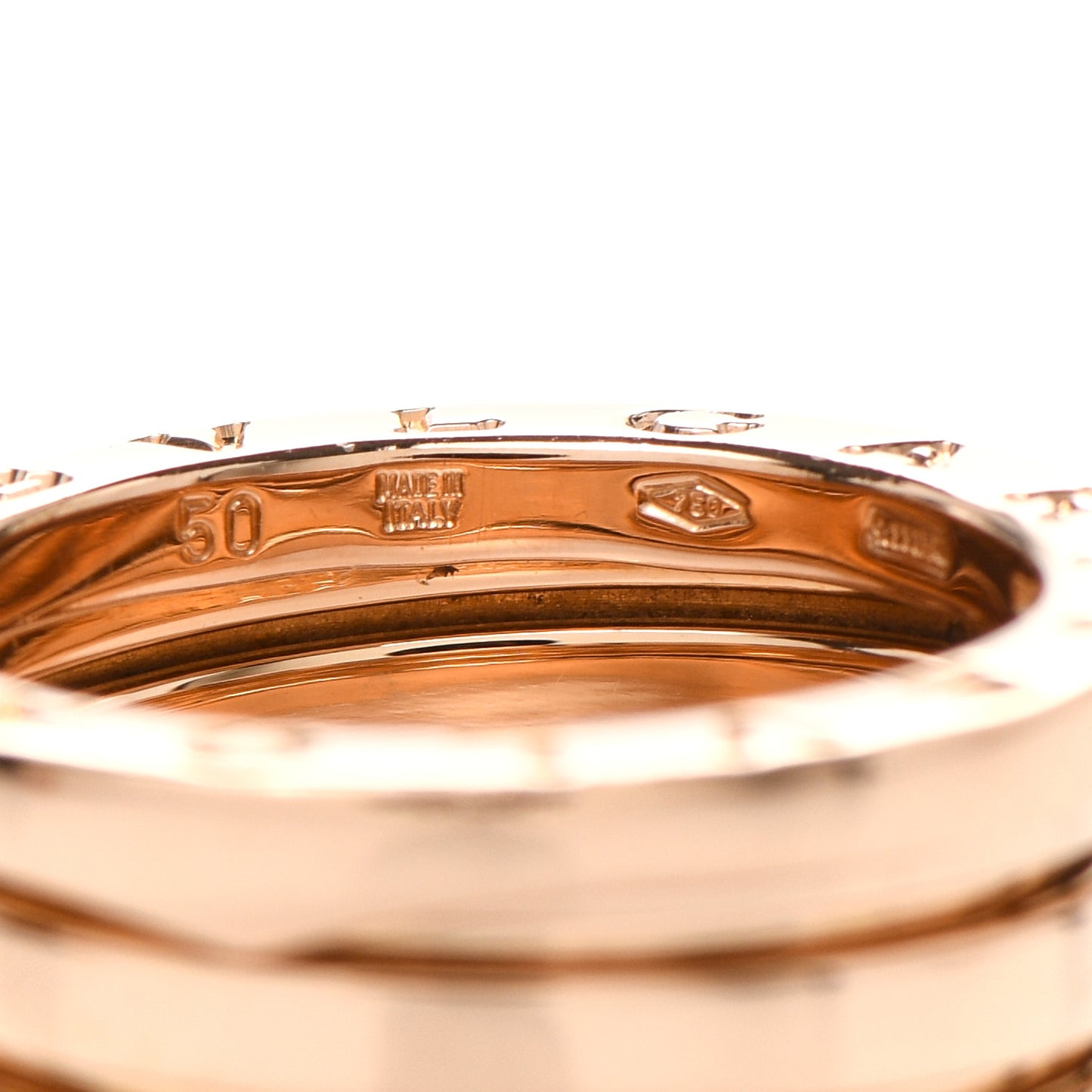 18K Rose Gold B.Zero1 Three-Band Ring 50 5.25