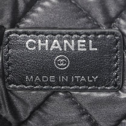 Chanel Metallic Caviar Quilted Medium Maxi CC Cosmetic Case Black 6 of 7
