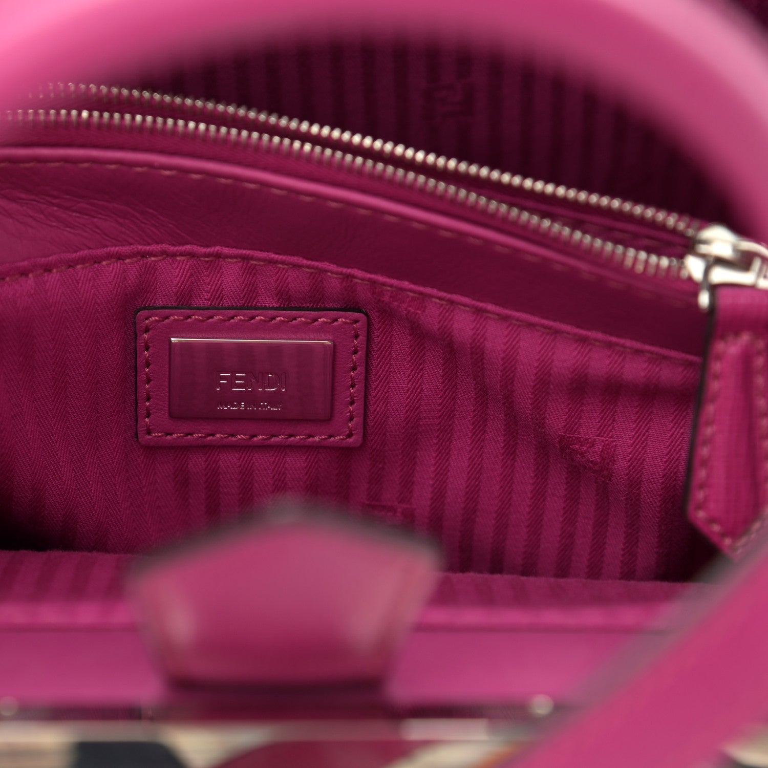 Fendi Vitello Elite Petite 2Jours Tote Magenta 5 of 9