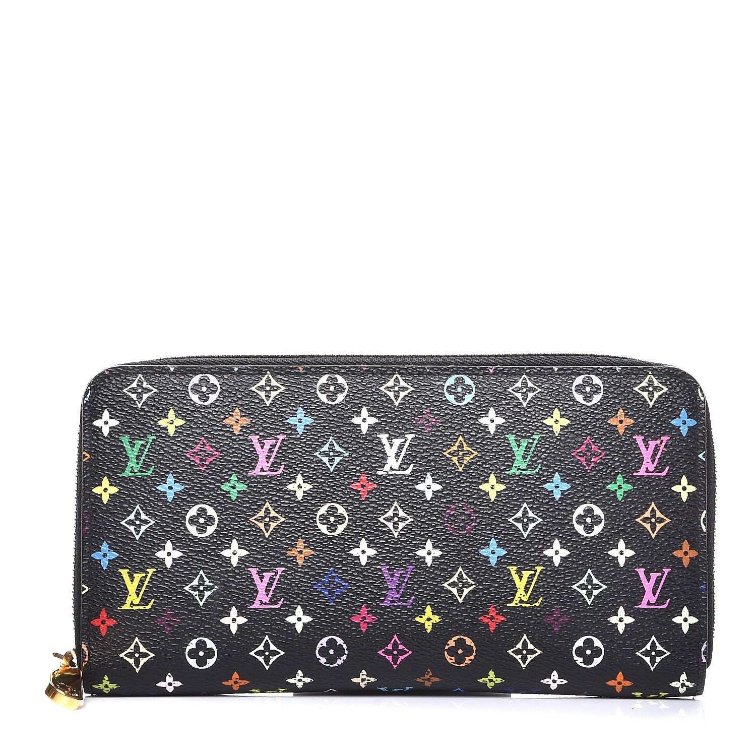 Louis Vuitton Monogram Multicolor Zippy Wallet Black Grenade 1 of 8