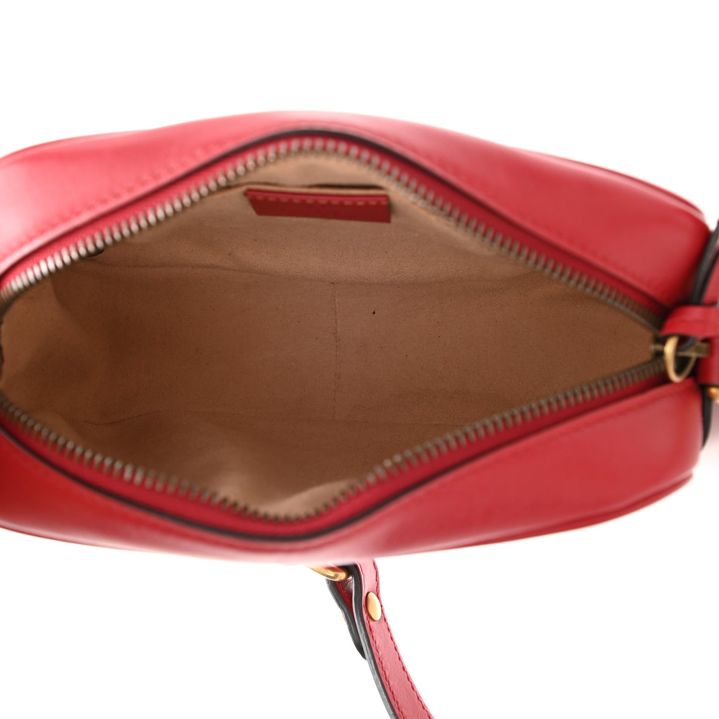Calfskin Matelasse Mini GG Marmont Chain Shoulder Bag Hibiscus Red