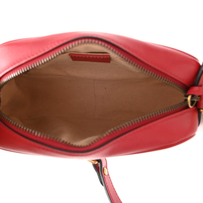 Gucci Calfskin Matelasse Mini GG Marmont Chain Shoulder Bag Hibiscus Red 5 of 10