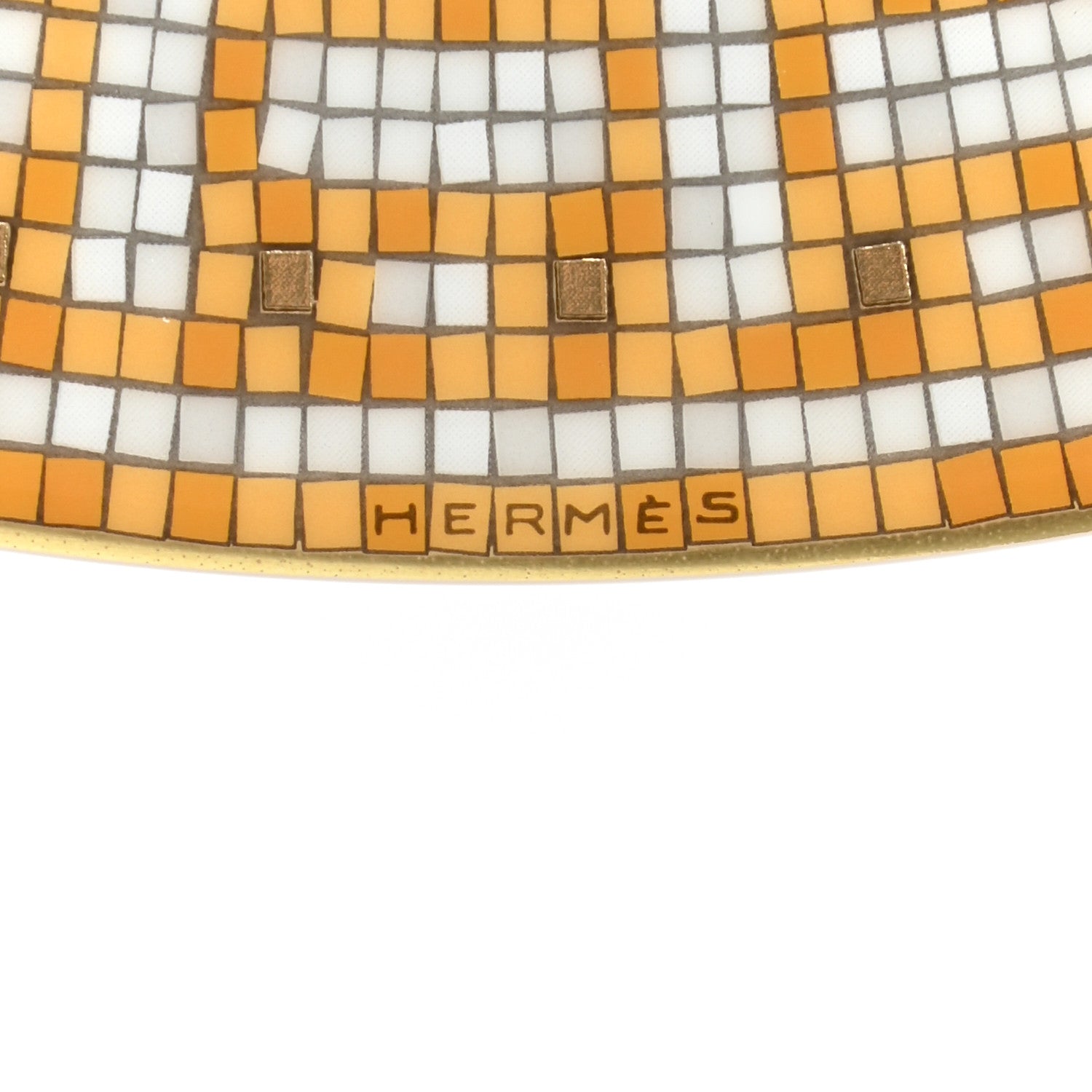 Hermes Porcelain Mosaique Au 24 Gold Dinner Plate Set of 2 5 of 10