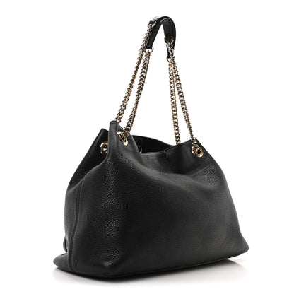 Gucci Pebbled Calfskin Medium Soho Chain Shoulder Bag Black 3 of 10