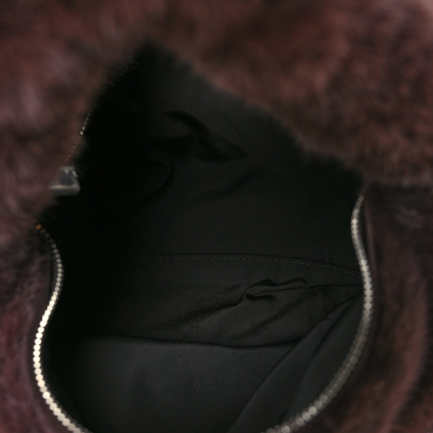 Faux Fur Small Scrunchie Bag Cola