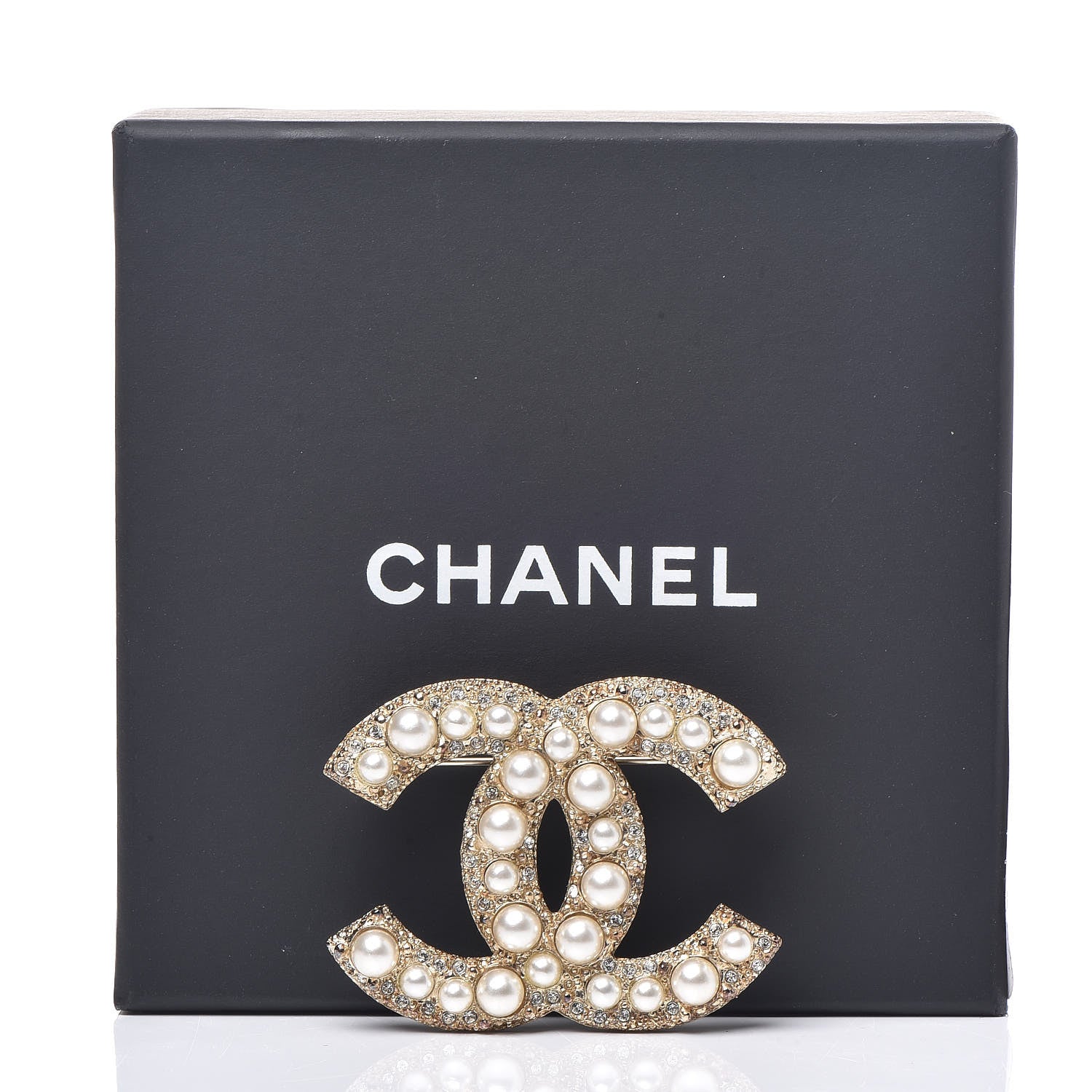 Chanel Crystal Pearl CC Brooch Gold 5 of 5