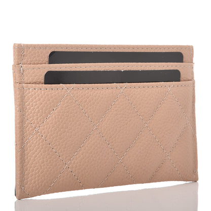 Chanel Caviar Quilted Filigree Card Holder Beige Black 3 of 9