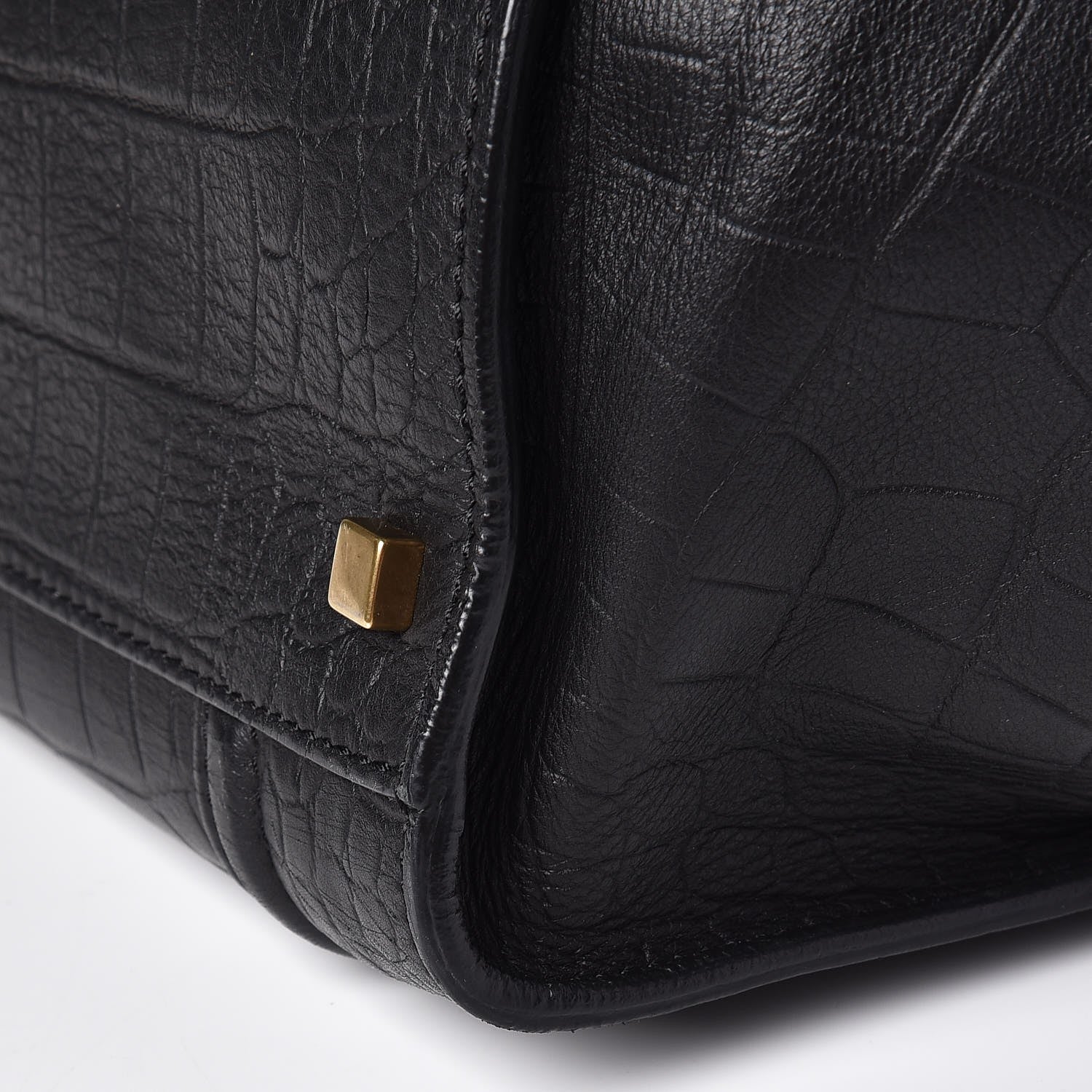 Celine Crocodile Embossed Calfskin Large Phantom Luggage Black 17 of 17