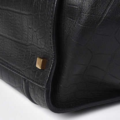 Celine Crocodile Embossed Calfskin Large Phantom Luggage Black 17 of 17
