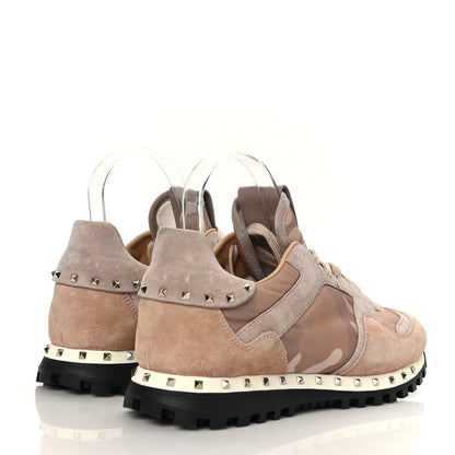 Valentino Garavani Suede Nylon Camouflage Womens Soul Rockstud Sneakers 41 Multicolor 4 of 8