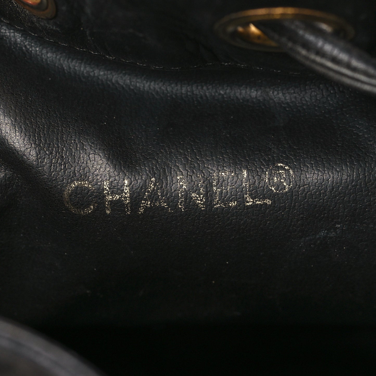 Lambskin Diamond Stitched CC Drawstring Shoulder Bag Black