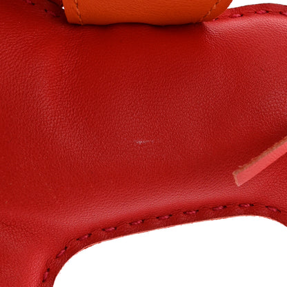 Hermes Milo Lambskin Grigri Rodeo Horse Bag Charm MM Rouge Rose Indien Jaipur Feu 4 of 6