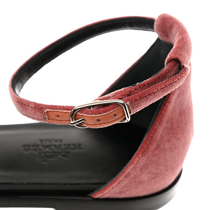 Hermes Velvet Santorini Sandals 37 Bois De Rose 9 of 10