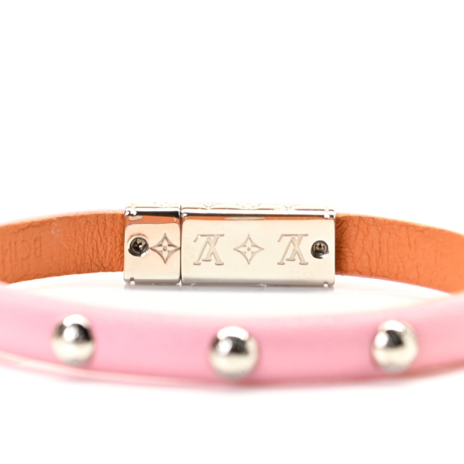 Louis Vuitton Calfskin Yummy LV Bracelet 17 Pink 4 of 5