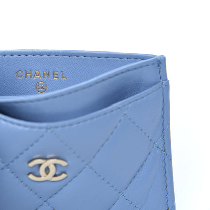 Chanel Lambskin Quilted Card Holder Light Blue 6 of 8