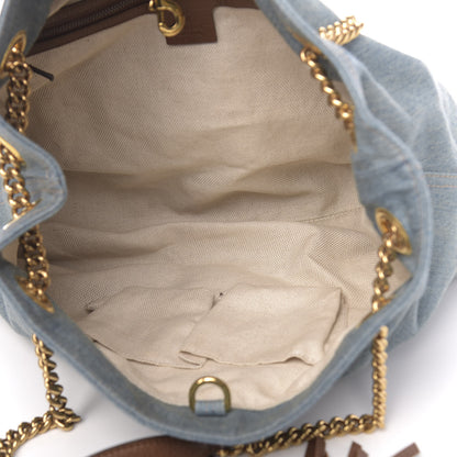 Gucci Denim Medium Soho Chain Shoulder Bag Blue 4 of 9