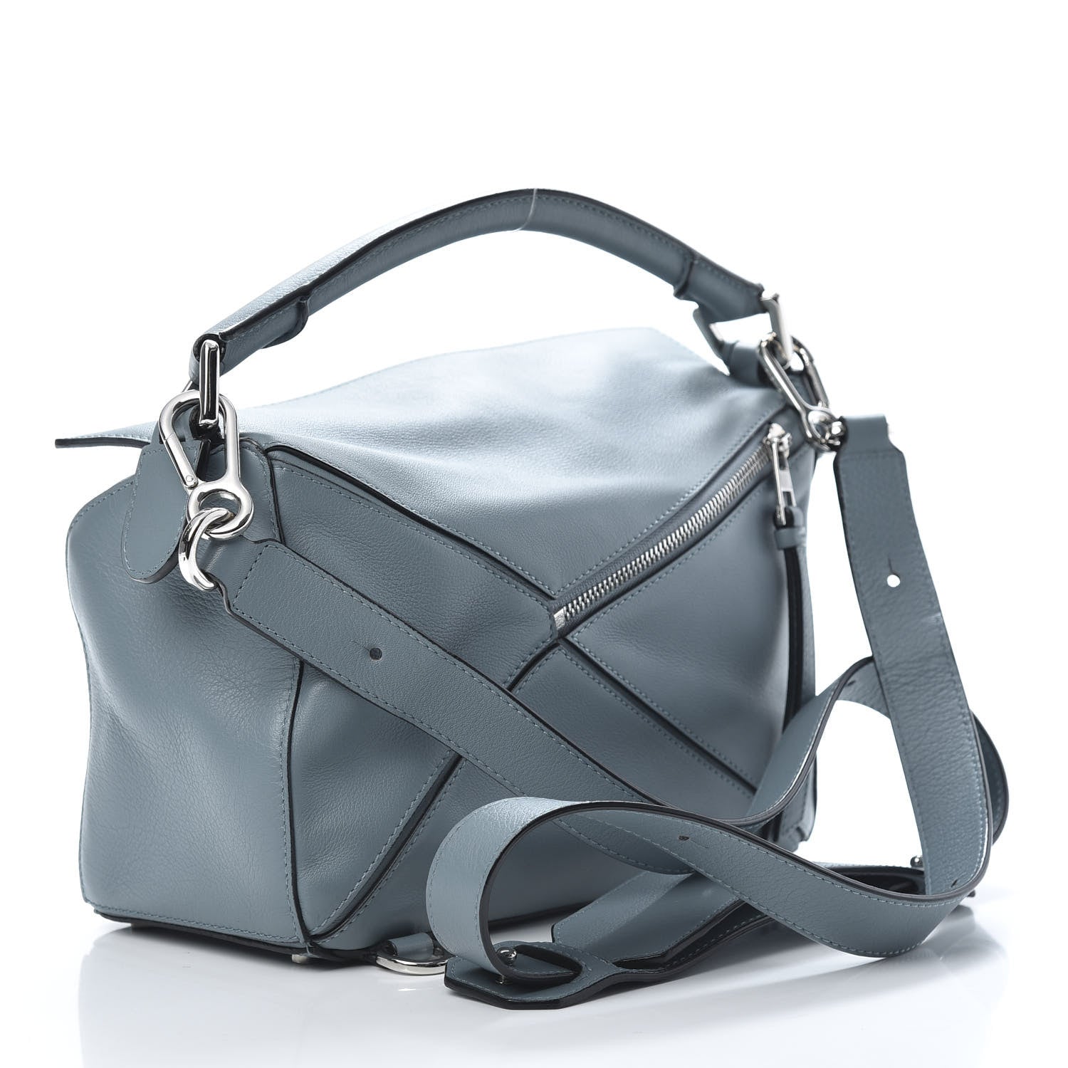 Loewe Calfskin Small Puzzle Bag Stone Blue 3 of 12