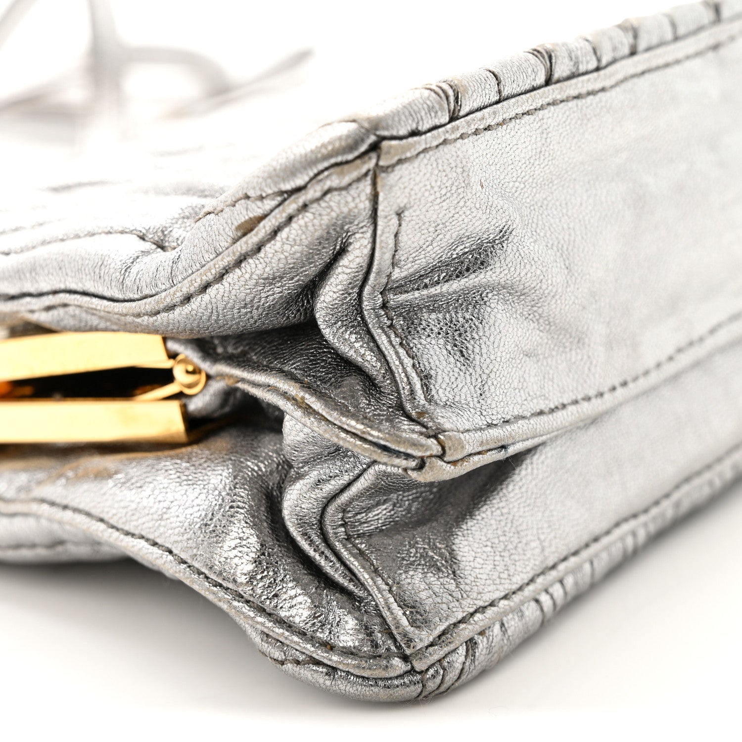 Miu Miu Metallic Matelasse Lux Mini Crossbody Tote Cromo 12 of 14