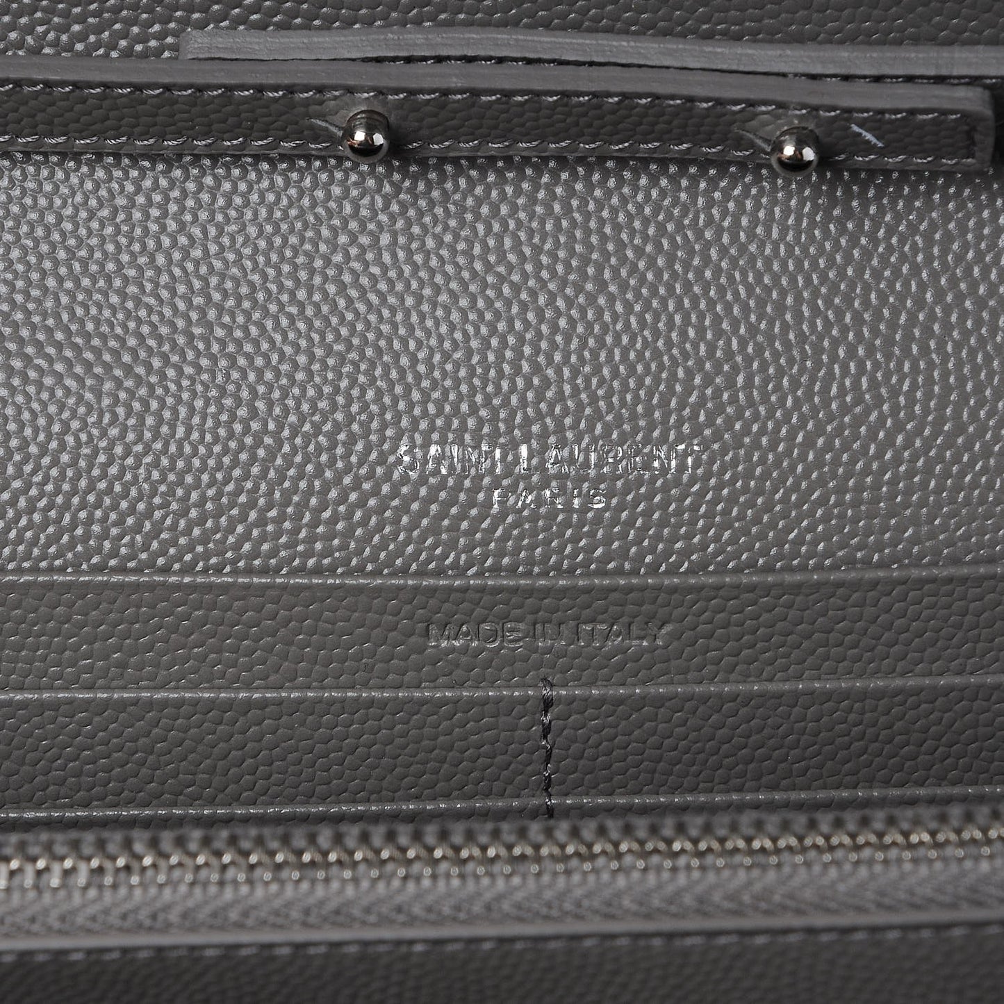 Grain De Poudre Matelasse Chevron Monogram Chain Wallet Fog