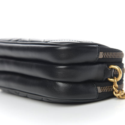 Gucci Calfskin Matelasse Mini GG Marmont Chain Crossbody Bag Black 8 of 8