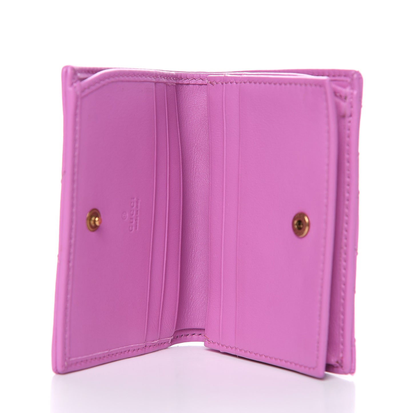 Calfskin Matelasse GG Marmont Card Case Candy Mousse