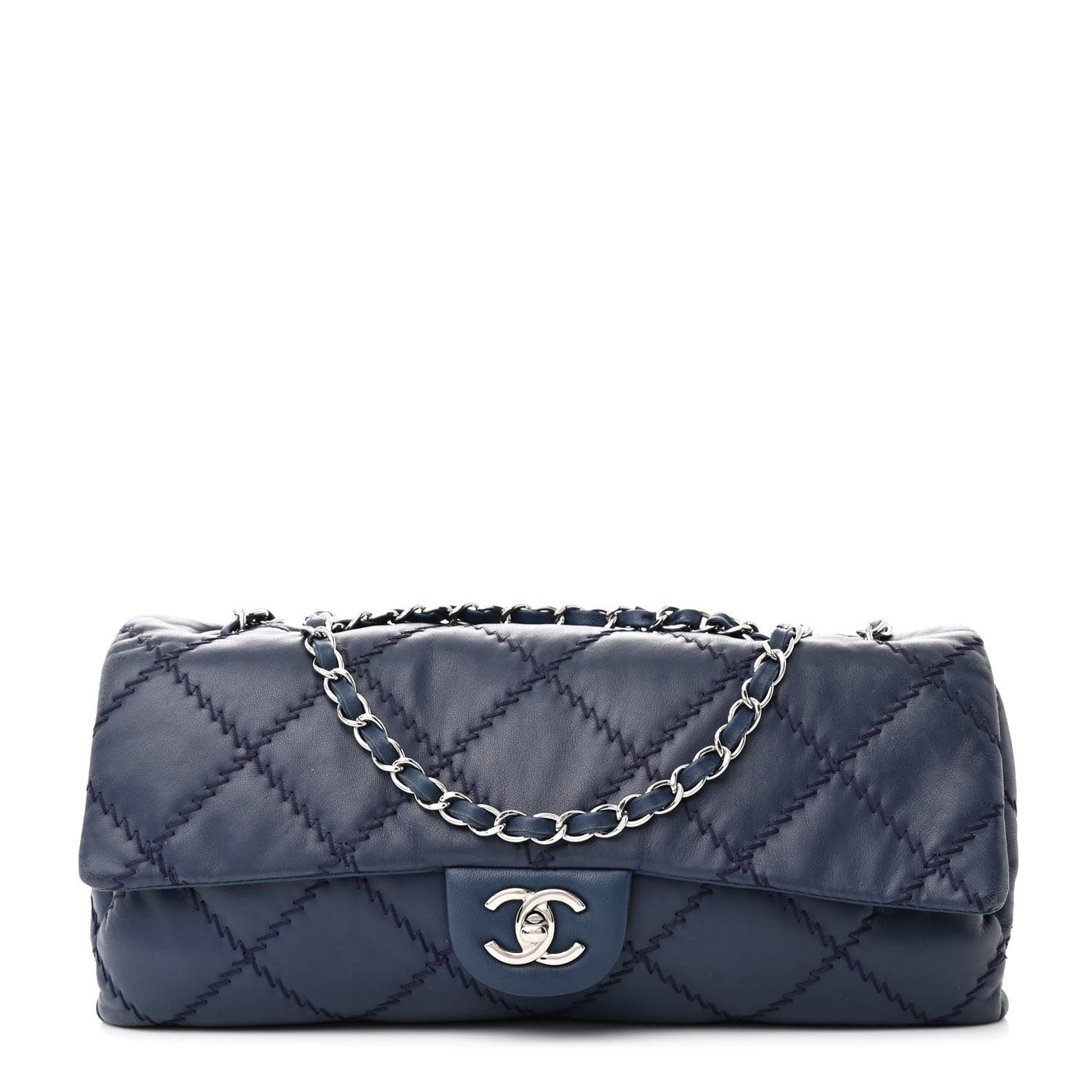 Lambskin Ultimate Stitch Flap Blue